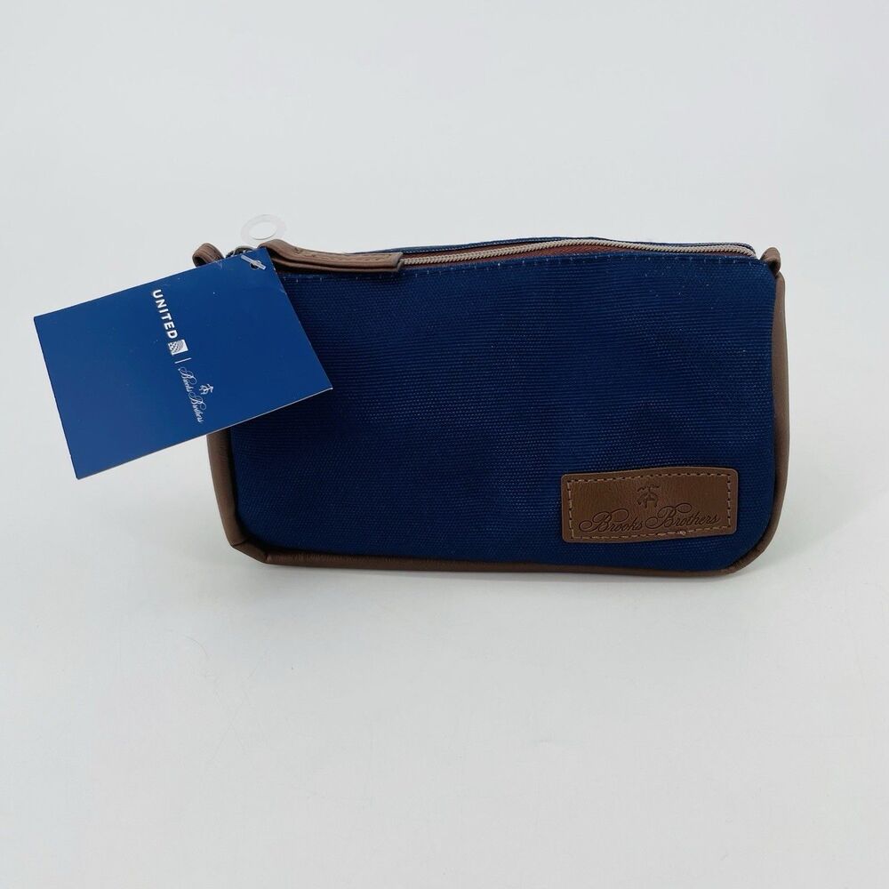 United Airlines Brooks Bro Polaris Amenity Travel Kit Blue Solid 2026 NEW Seal